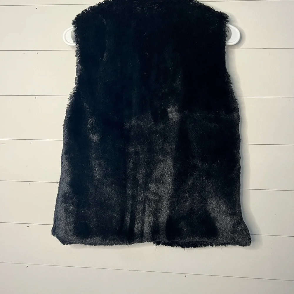 cejon faux fur black vest zipper Womens m medium - Picture 3 of 3